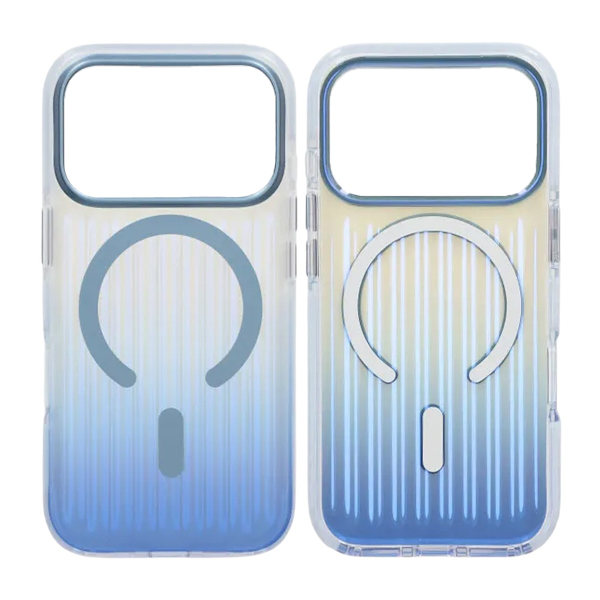 Corrugated Gradient Magnetic Case For iPhone 17 Pro Blue