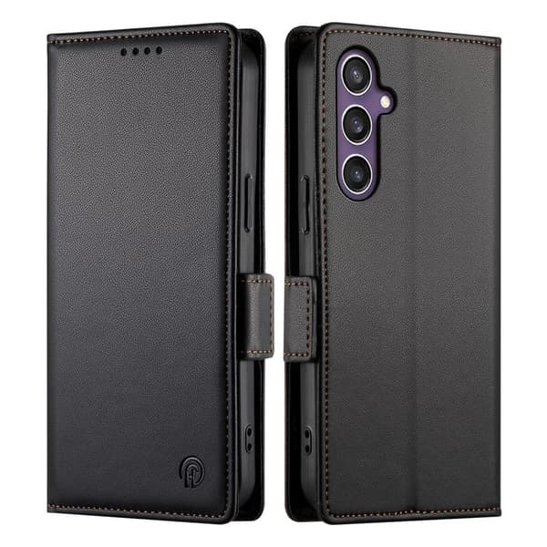 Samsung Galaxy S26 FE PU Leather Wallet Case with Stand – Black