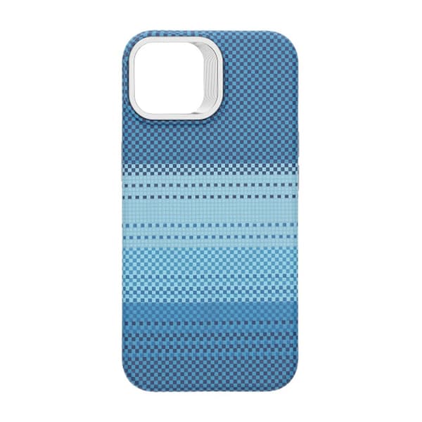 Magsafe Case and Stand for iPhone 13 and 14 - Striped Blue