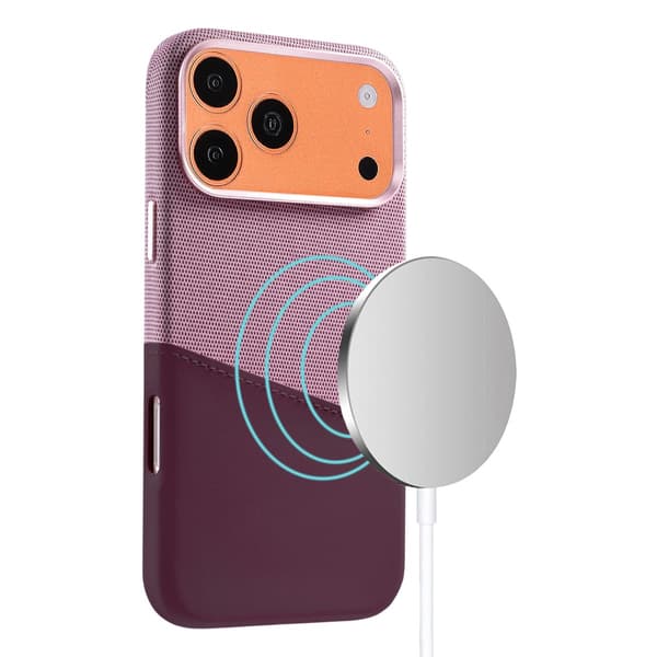 Magnetiskt Mobilskal med Läder Korthållare till iPhone 17 Pro Max och 18 Pro Max - Lila