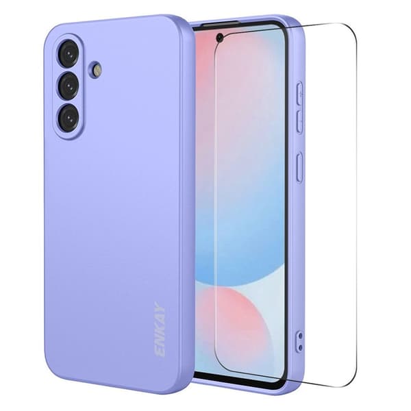 ENKAY HAT PRINCE Samsung Galaxy A57 5G Silicone Case + Screen Protector - Purple