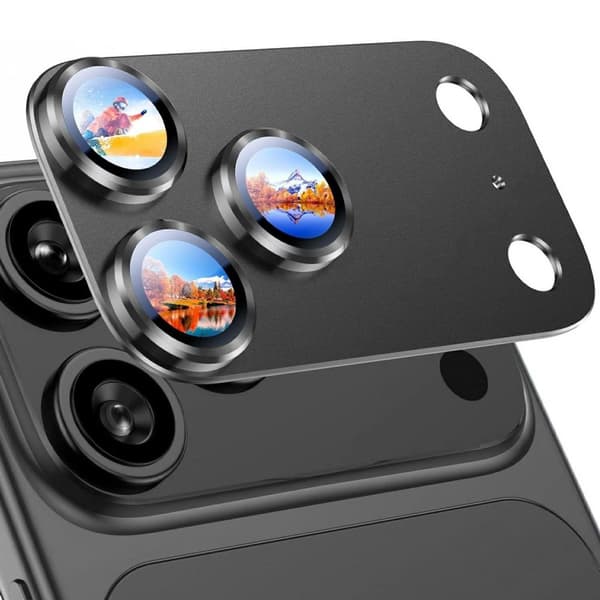 RURIHAI iPhone 18 Pro Lens Protector with Aluminum Frame - Gray