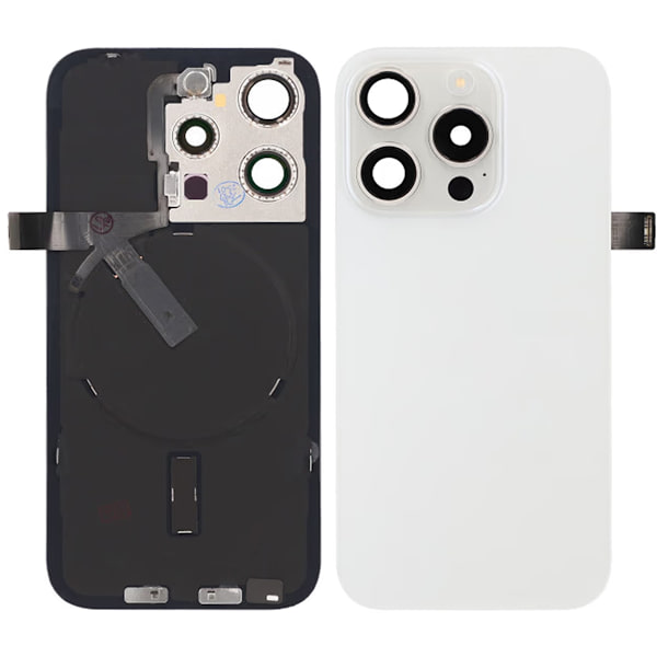 iPhone 15 Pro Back Glass Complete OEM - Titanium White