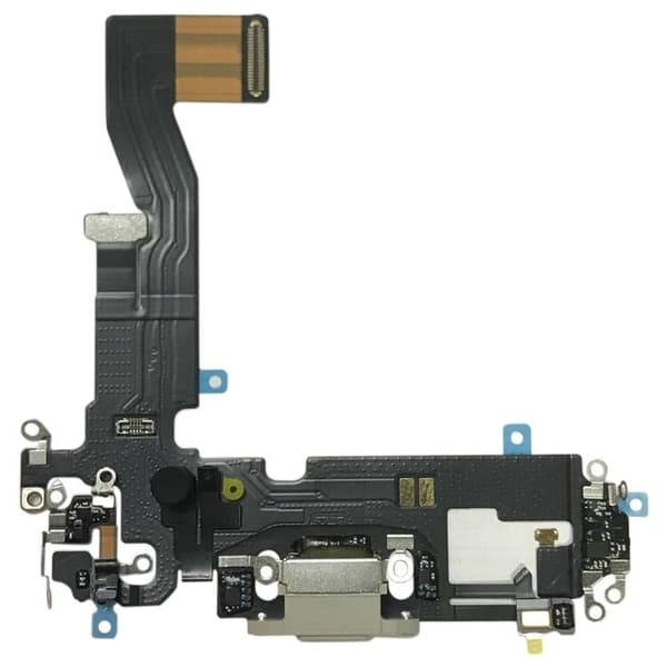 Original iPhone 12 Pro Laddkontakt med Flex - Grå Svart