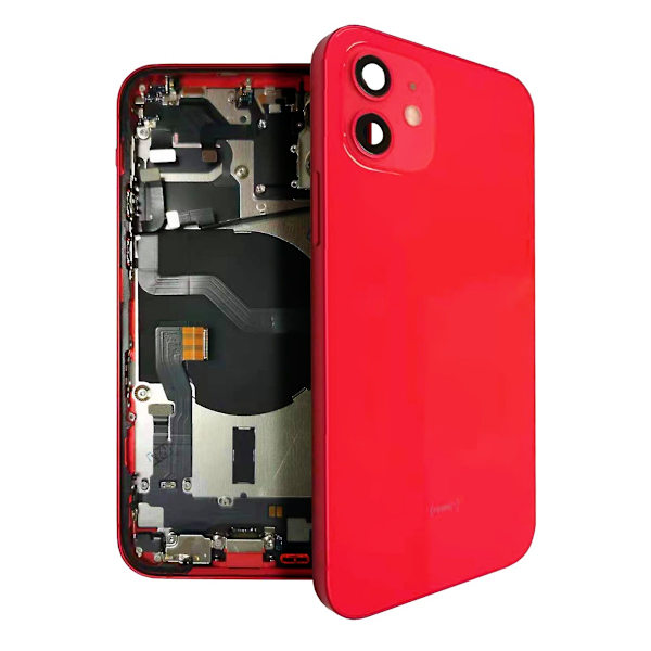 iPhone 12 Baksida med Komplett Ram - Röd