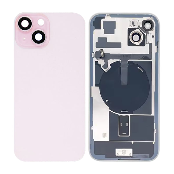 iPhone 15 Plus Back Glass with small parts - Pink