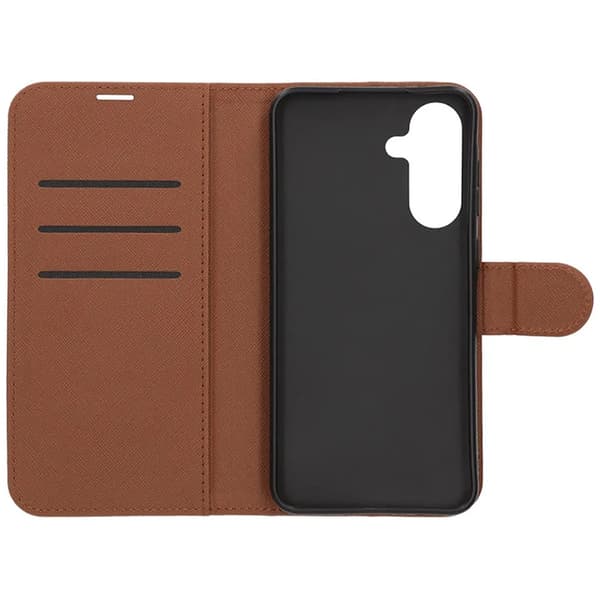 Flip Stand Leather Wallet Case For Samsung A36 Brown