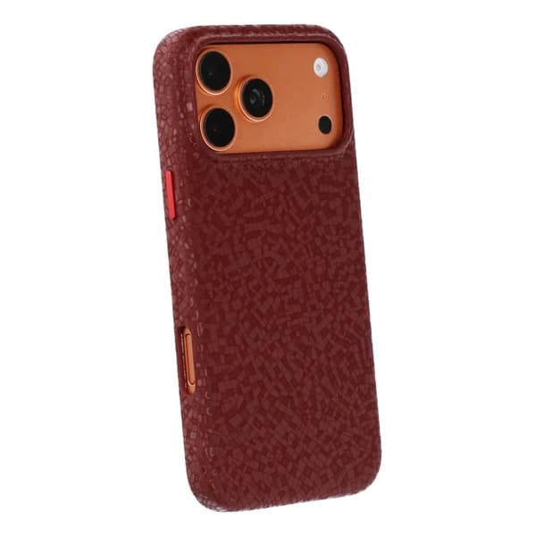 Crystal Grain Full Wrap Magnetic PU Leather Case For iPhone 17 Pro Max/18 Pro Max Red