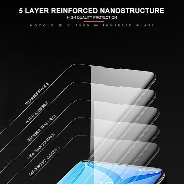 Samsung Galaxy S10 Plus MOCOLO UV Skärmskydd i 3D Härdat Glas Svart