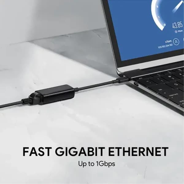 SiGN USB-C till Ethernet Adapter - 10/100/1000Mbps Svart