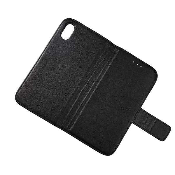 iPhone X/XS Plånboksfodral Läder Rvelon - Svart