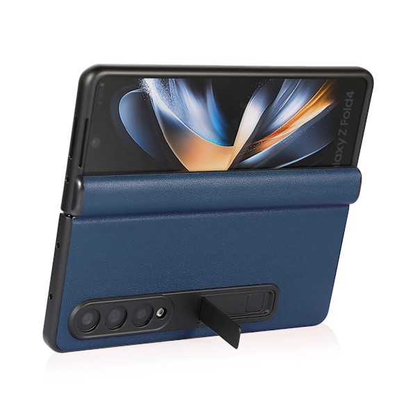 Samsung Galaxy Z Fold4 Mobilskal Fodral Läder - Blå