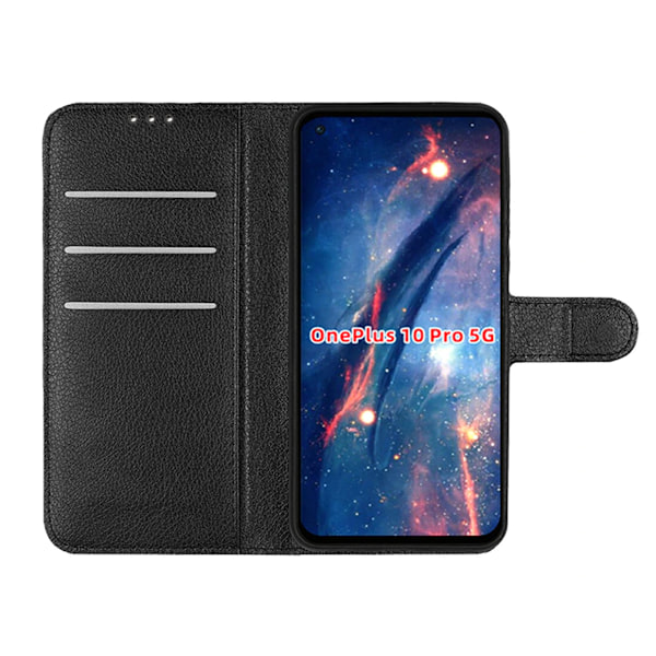 OnePlus 10 Pro Plånboksfodral med Stativ - Svart