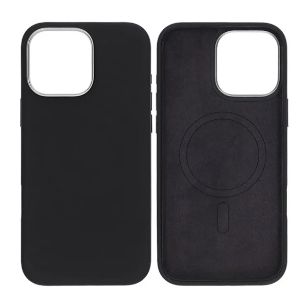 Cream wave liquid silicone Case For iPhone 15 Pro Max Black