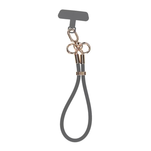 Silicone Short Phone Wrist Lanyard for Phone Case Light Gray