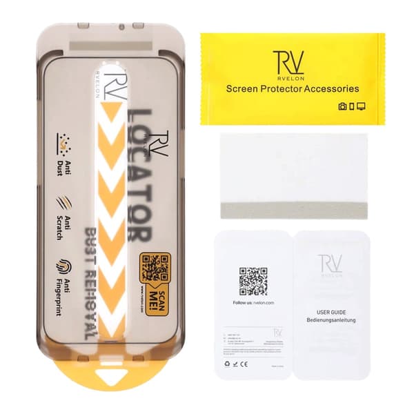 Screen Protector for iPhone 16 Pro/17 – 3D Tempered Glass Black RV Packing instlation frame