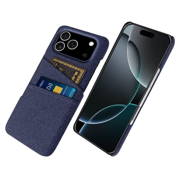 iPhone 18 Pro/17 Pro Textile-covered Case with Card Slots - Blue