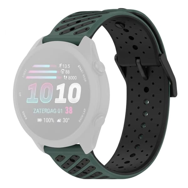 Garmin Forerunner 70/170/170 Music Silicone Watch Strap - Green/Black