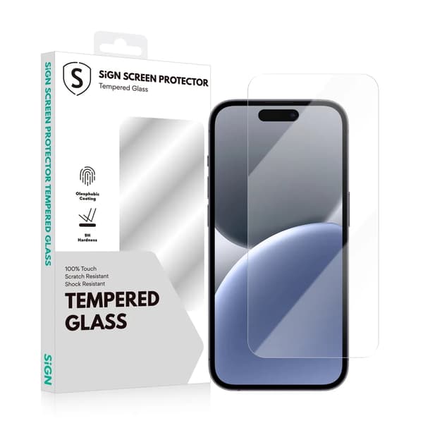 SiGN Skärmskydd i Härdat Glas för iPhone 16 Plus Svart