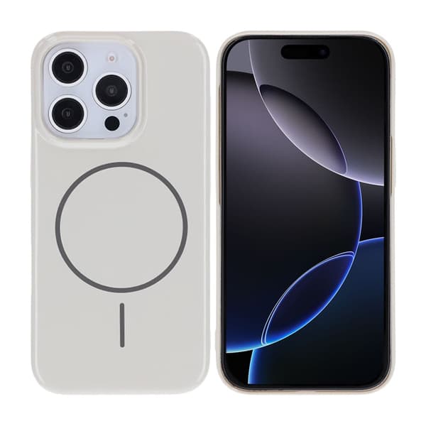 Glossy design Magnetic Case For iPhone 16 Pro White