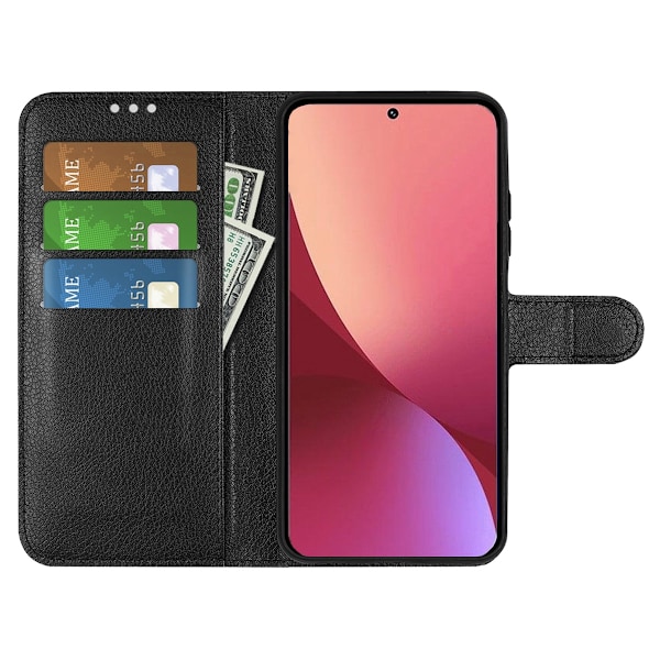 Xiaomi 12T/Xiaomi 12T Pro Plånboksfodral med Stativ - Svart