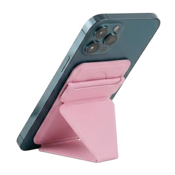 Foldable Ultra Thin Magnetic Cardholder Phone Kickstand Dark Pink