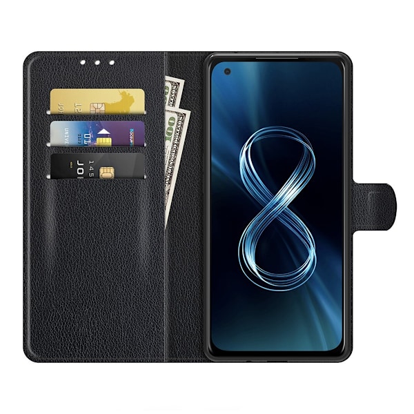 Asus Zenfone 8 5G Plånboksfodral med Stativ - Svart