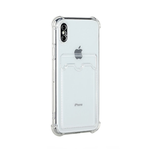 iPhone X/XS Stöttåligt Skal med Korthållare - Transparent