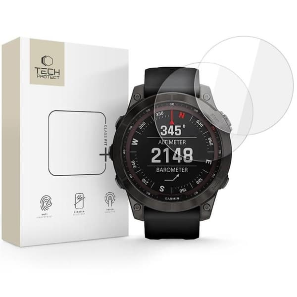 Tech-Protect Glass Fit+ Screen Protector for Garmin Fenix 7X/7X Pro, 2-pack