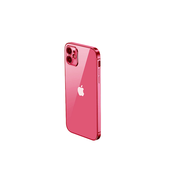 iPhone 12 Mini Mobilskal med Kameraskydd - Röd/transparent