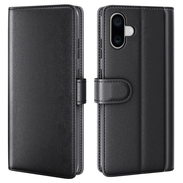 iPhone 16 Plus Case in genuine leather - Black