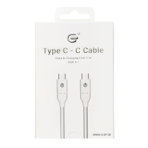 USB-C till USB-C (3.1) Laddningskabel 1m - Vit