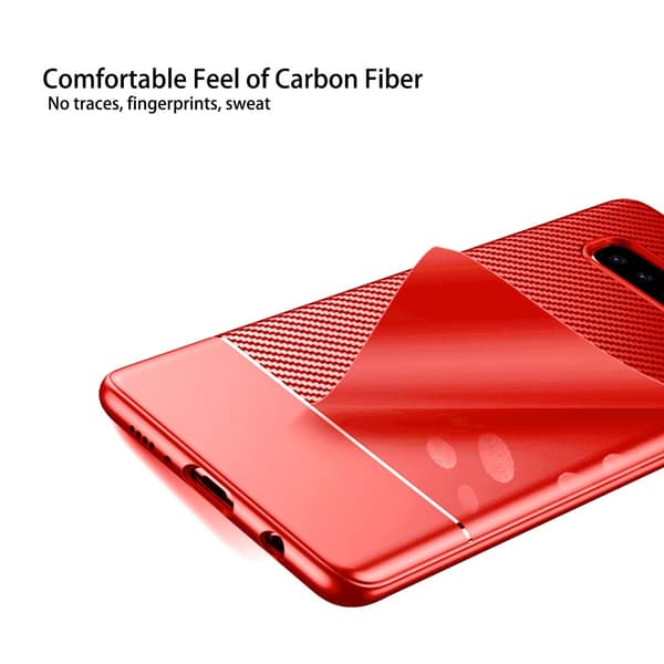 Mobile Case with Carbon Fiber Film Samsung S10e - Red