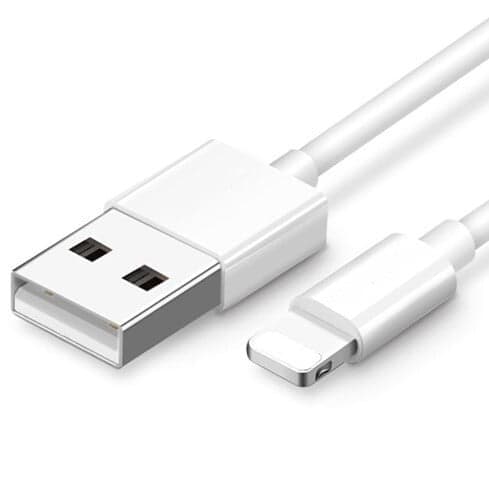 SiGN Lightning till USB-kabel, 2m, vit Svart