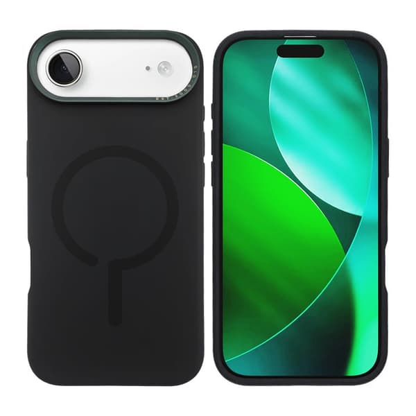 Silicone Mobile Case with Camera Metal Frame for iPhone Air - Black