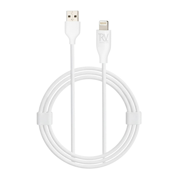 USB A to Llightning MFI Silicone Cable Rvelon - 1m White