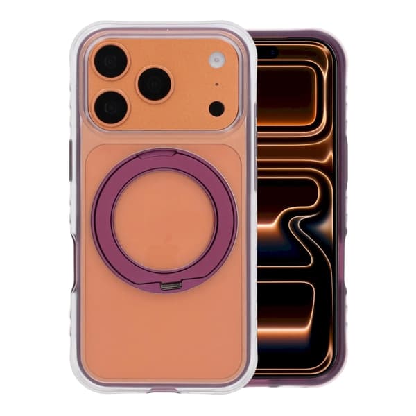 Armor Matte Frosted Magnetic Case with 360° Rotatable Kickstand - iPhone 17 Pro Max/18 Pro Max Purple