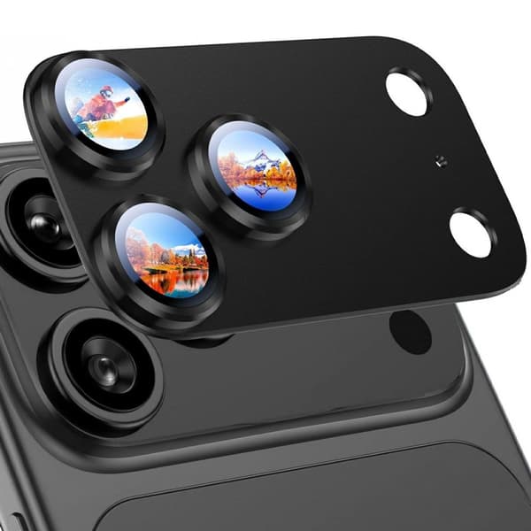 RURIHAI iPhone 18 Pro Max Lens Protector with Aluminum Frame - Black