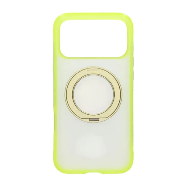 360-degree Rotating Stand Matte Magnetic Shockproof Airbag  Case  For iPhone 17 Pro /18 Pro Yellow