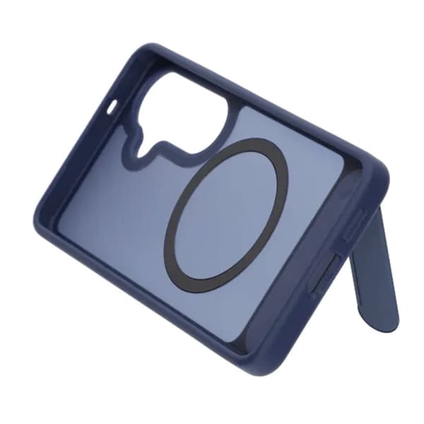 Black Feather Inclined Bracket Magnetic Case - Samsung Galaxy S26 Blue