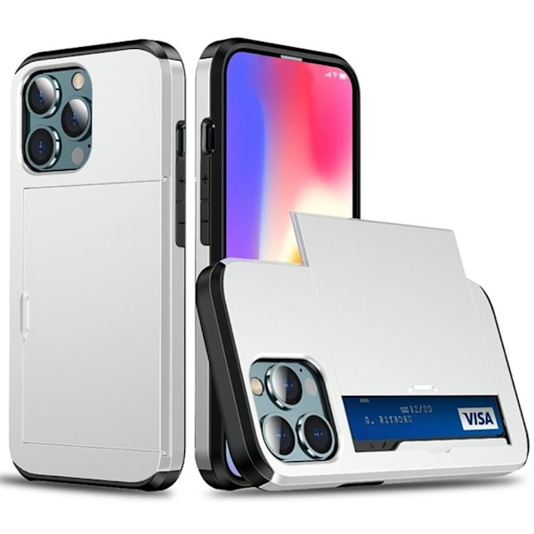 AMORUS iPhone 12 Pro Max Case with Card slots - White