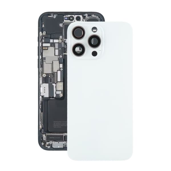 iPhone 15 Pro Max Back Glass with Magnet and Camera Lens - White Titanium