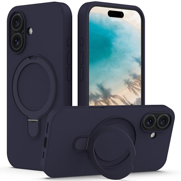 iPhone 16 Plus MagSafe Kickstand Case – Midnight Blue