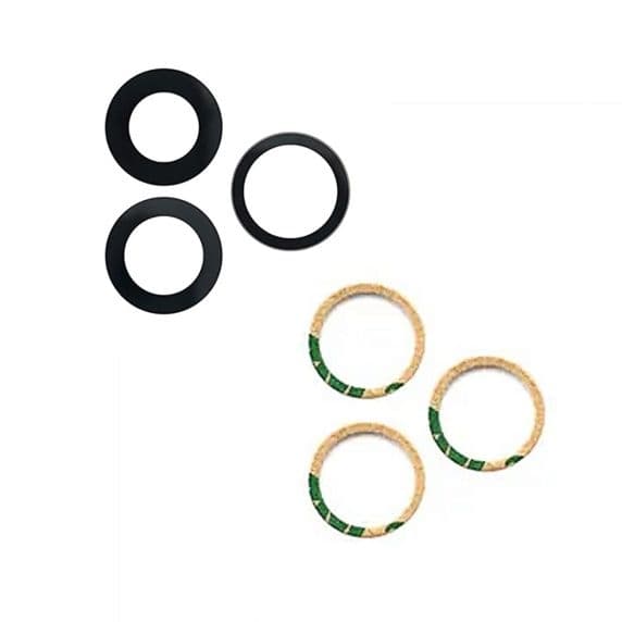 Original iPhone 14 Pro Max Bak Kameralins Med Tejp - 3-pack Svart