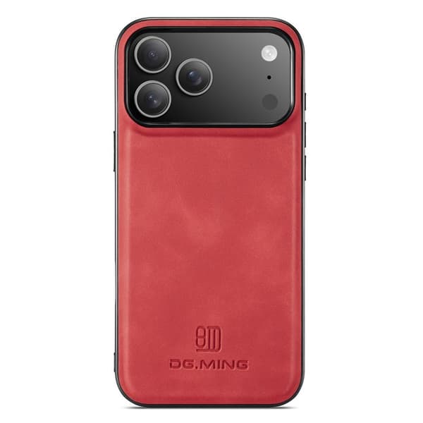 DG.MING iPhone 18 Pro Max/17 Pro Max PU-leather Case - Red
