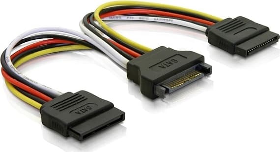 DELTACO Y-power adapter for 15-pin SATA power, 10 cm