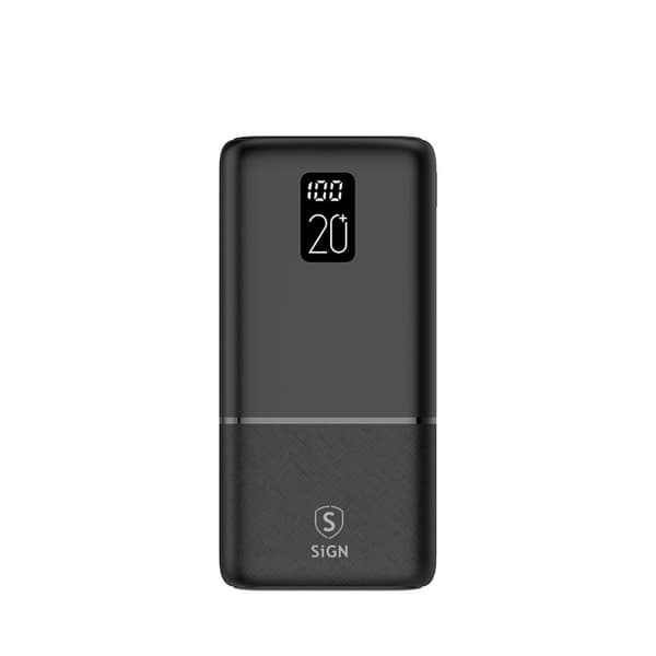 SiGN Extremely Powerful QC Powerbank 20000mAh, 2.1A - Black