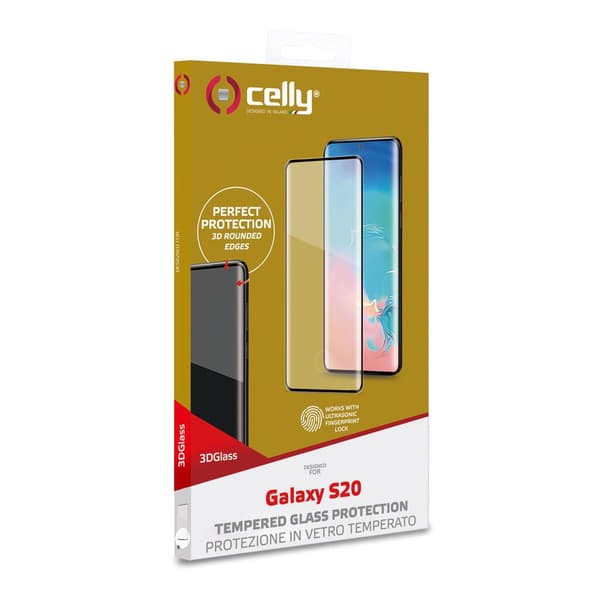 Samsung Galaxy S20 Celly 3D Skärmskydd i Härdat Glas Svart