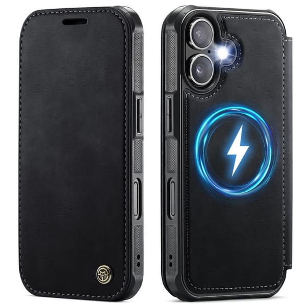 CASEME 053 iPhone 16 Wallet Cover MagSafe RFID blocking - Black