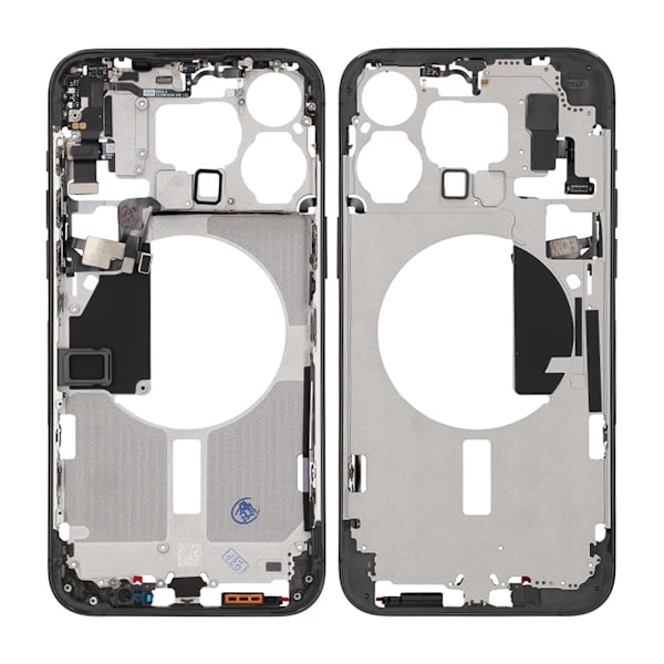 iPhone 15 Pro Max Middle Frame with Small Parts OEM - Titanium Black